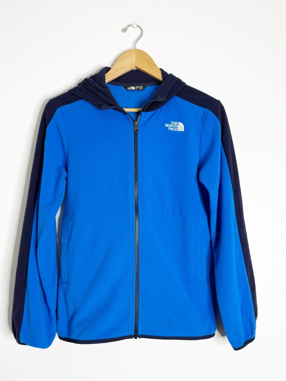 The North Face Kids Large 14/16 Blue Full Zip Fleece Hooded Jacket